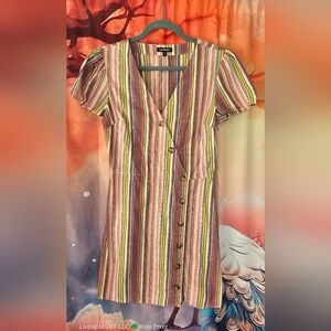 Express Multicolor Striped Mini Dress